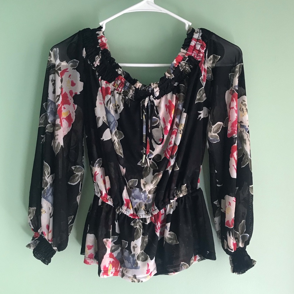 White House Black Market XXS Floral Blouse